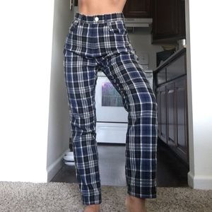 Brandy Melville Jane Blue Plaid Pants